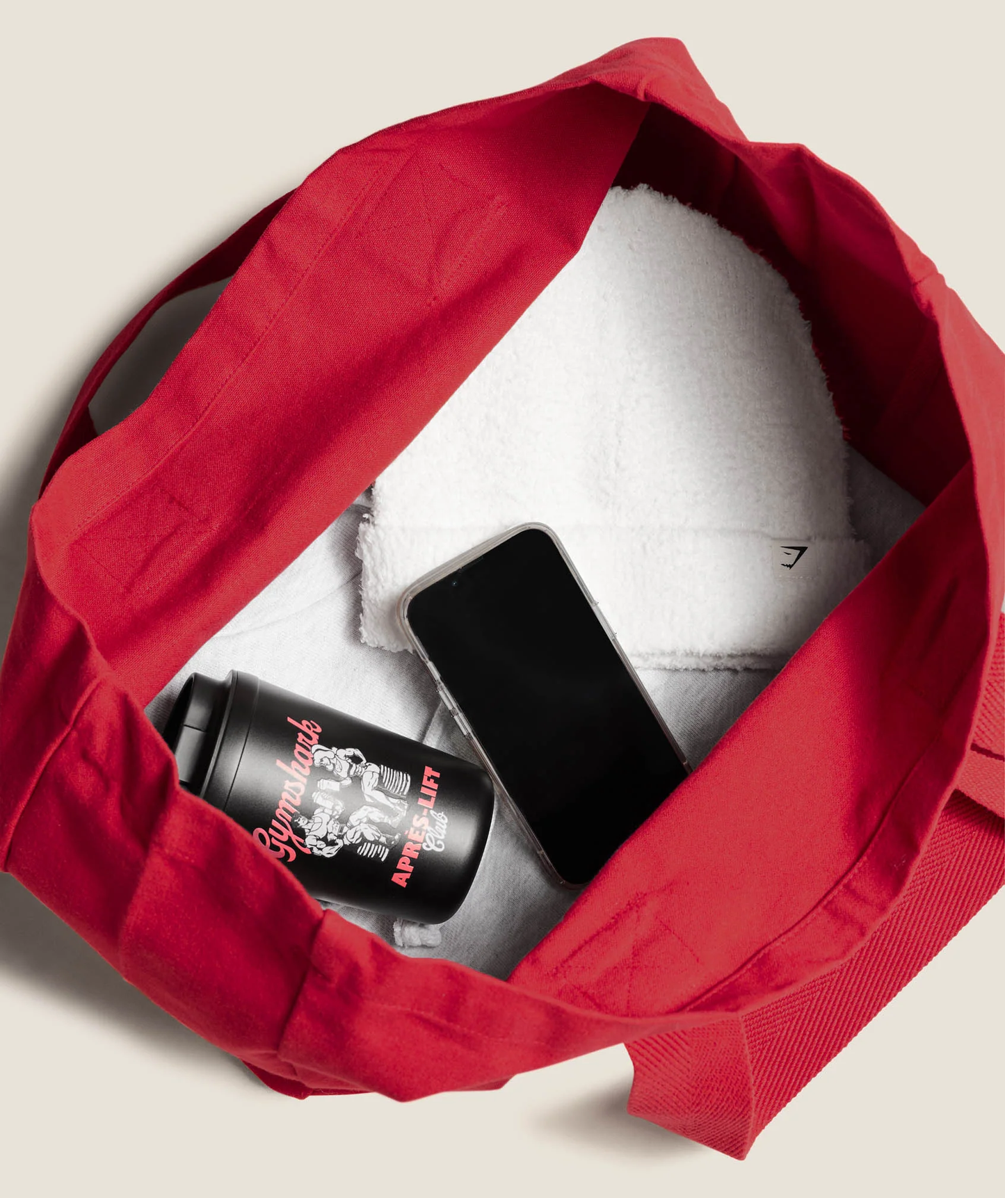 LOVE LIFTING GRAPHIC TOTE BAG - CONDITIONING RED