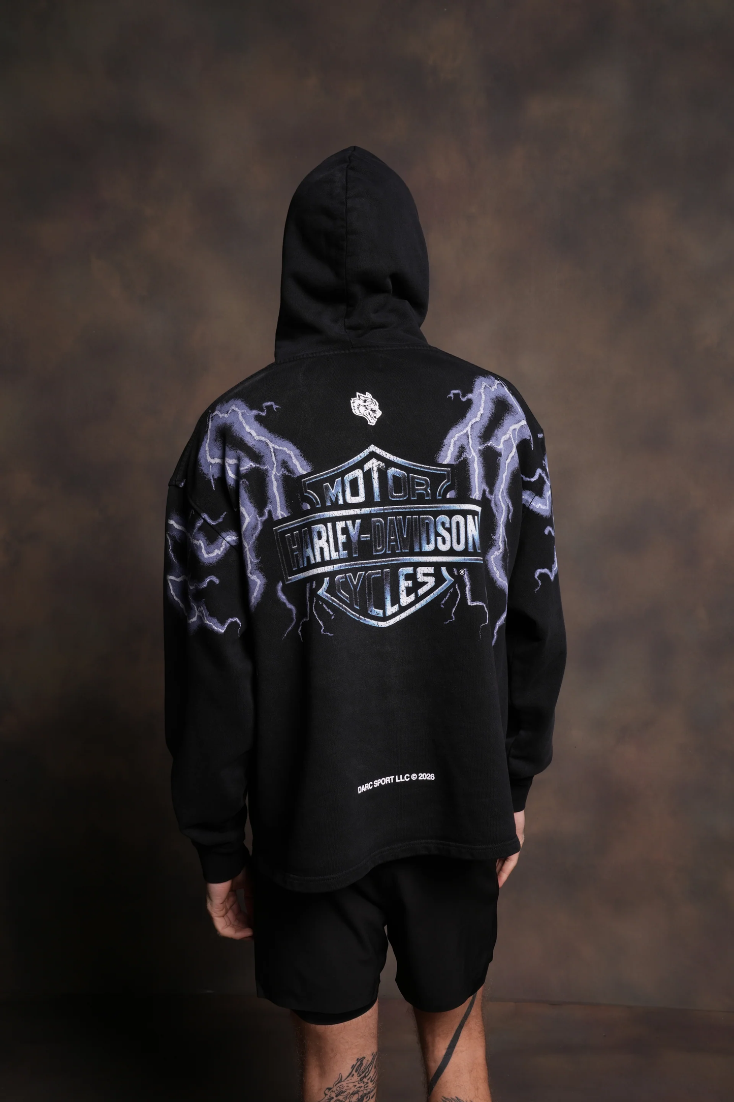 IRON LIGHTNING "MOATY" HOODIE IN BLACK DRIFT WASH