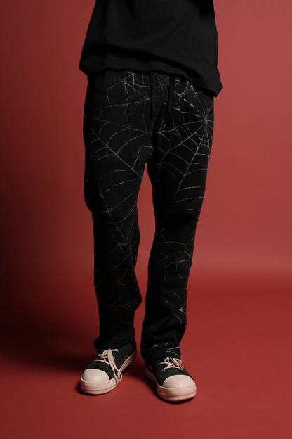 STUD WEB BIGELOW SWEAT PANTS IN BLACK SUN FADE