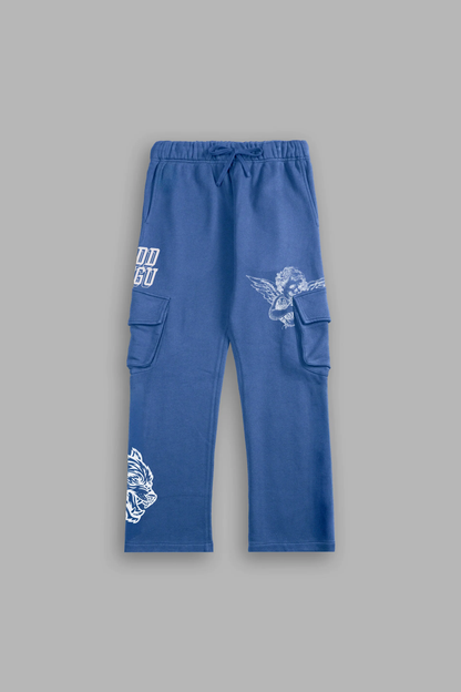 LA CA FRVR BIGELOW CARGO SWEAT PANTS IN LA BLUE