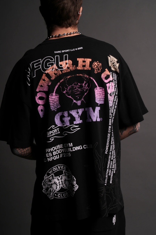 NFGU POWERHOUSE "PREMIUM" OVERSIZED TEE IN BLACK
