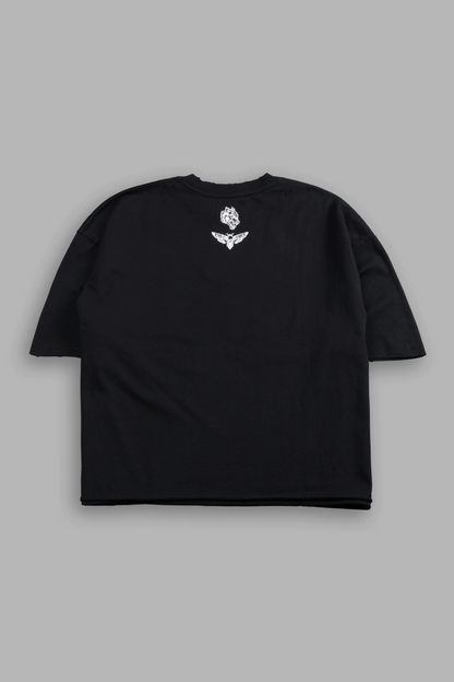 FIEND SKULL DISTRESSED GRUNGE BOX CUT TEE V2 IN BLACK