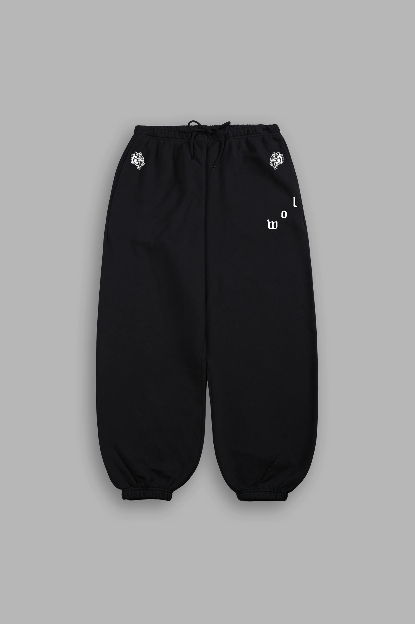 WOLVES PYRAMID LIGHTWEIGHT LOUNGER SWEAT PANTS IN BLACK