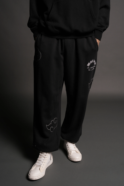 DARC CLOUDS LIGHTWEIGHT LOUNGER SWEAT PANTS IN BLACK