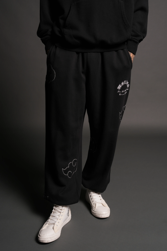 DARC CLOUDS LIGHTWEIGHT LOUNGER SWEAT PANTS IN BLACK