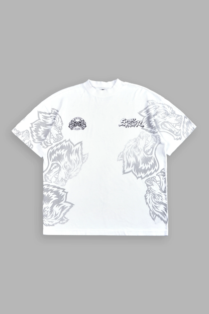 TURN UP THE HEAT PREMIUM OVERSIZED TEE IN WHITE