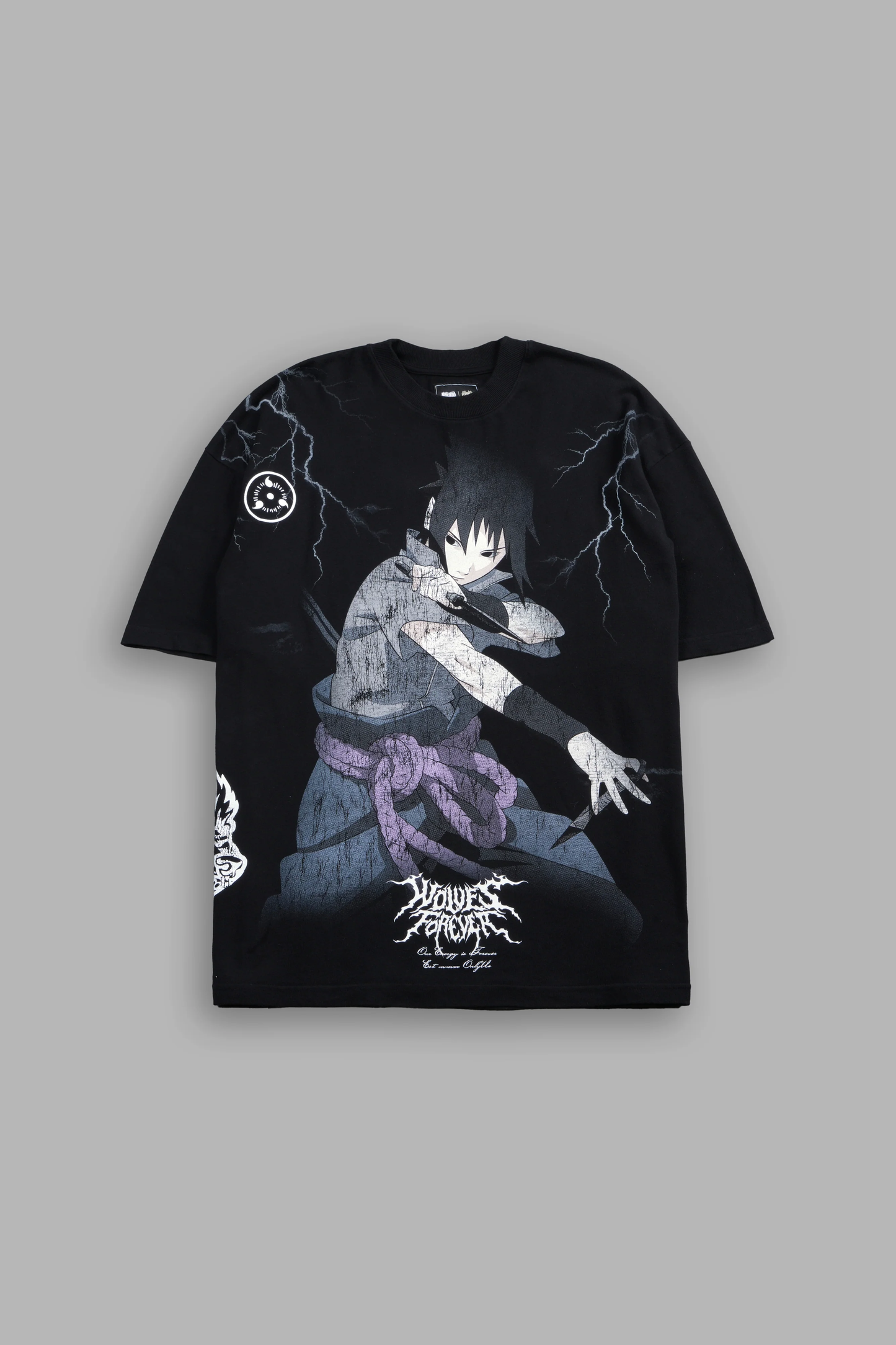UCHIHA SASUKE "SIDE-BY-SIDE" SERIES PREMIUM TEE IN BLACK