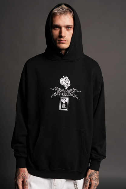 DARC FURY PIERCE HOODIE IN BLACK