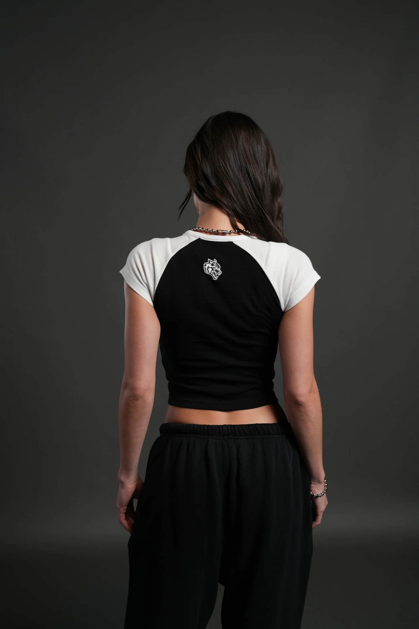 CHERUB'S OATH LINA RAGLAN "BABY" TEE IN BLACK/CREAM