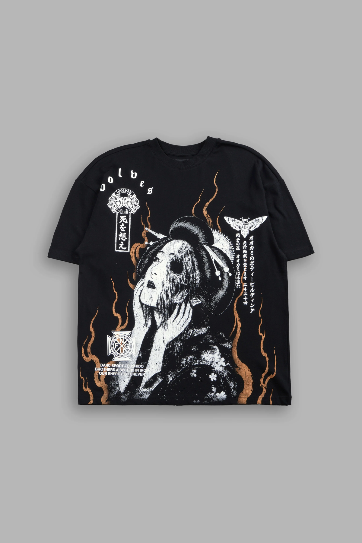 MOURNING FLAME PREMIUM OVERSIZED TEE IN BLACK