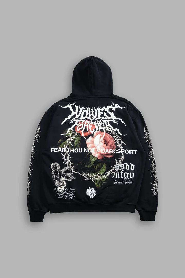 OUR VIRTUE BISHOP HOODIE IN BLACK