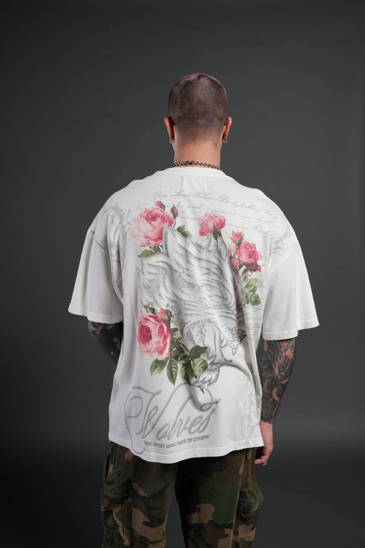 NOCTURNE BLOOM PREMIUM OVERSIZED TEE IN CREAM