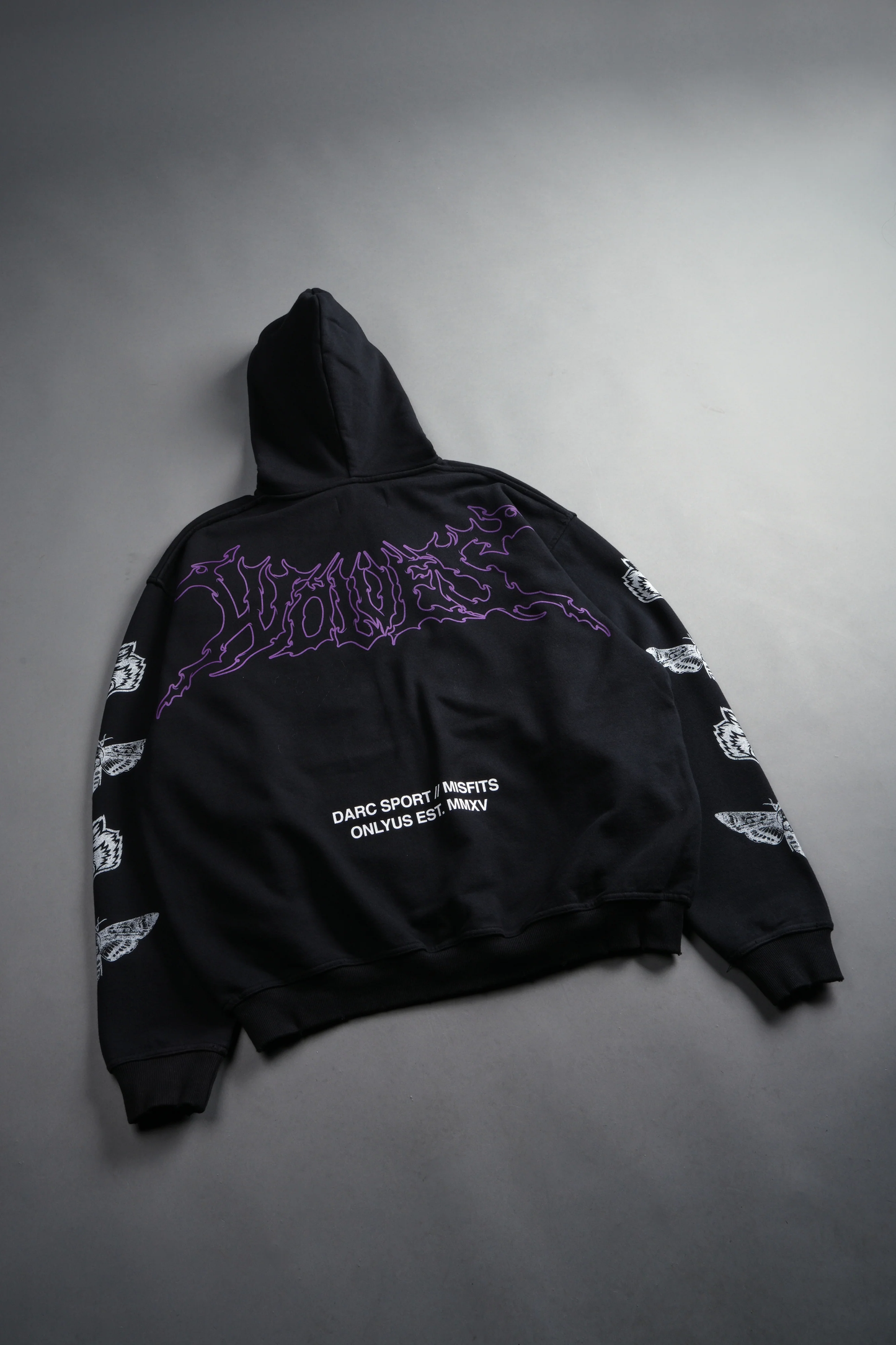 FIEND SKULL GRUNGE MOATIS ZIP HOODIE IN BLACK