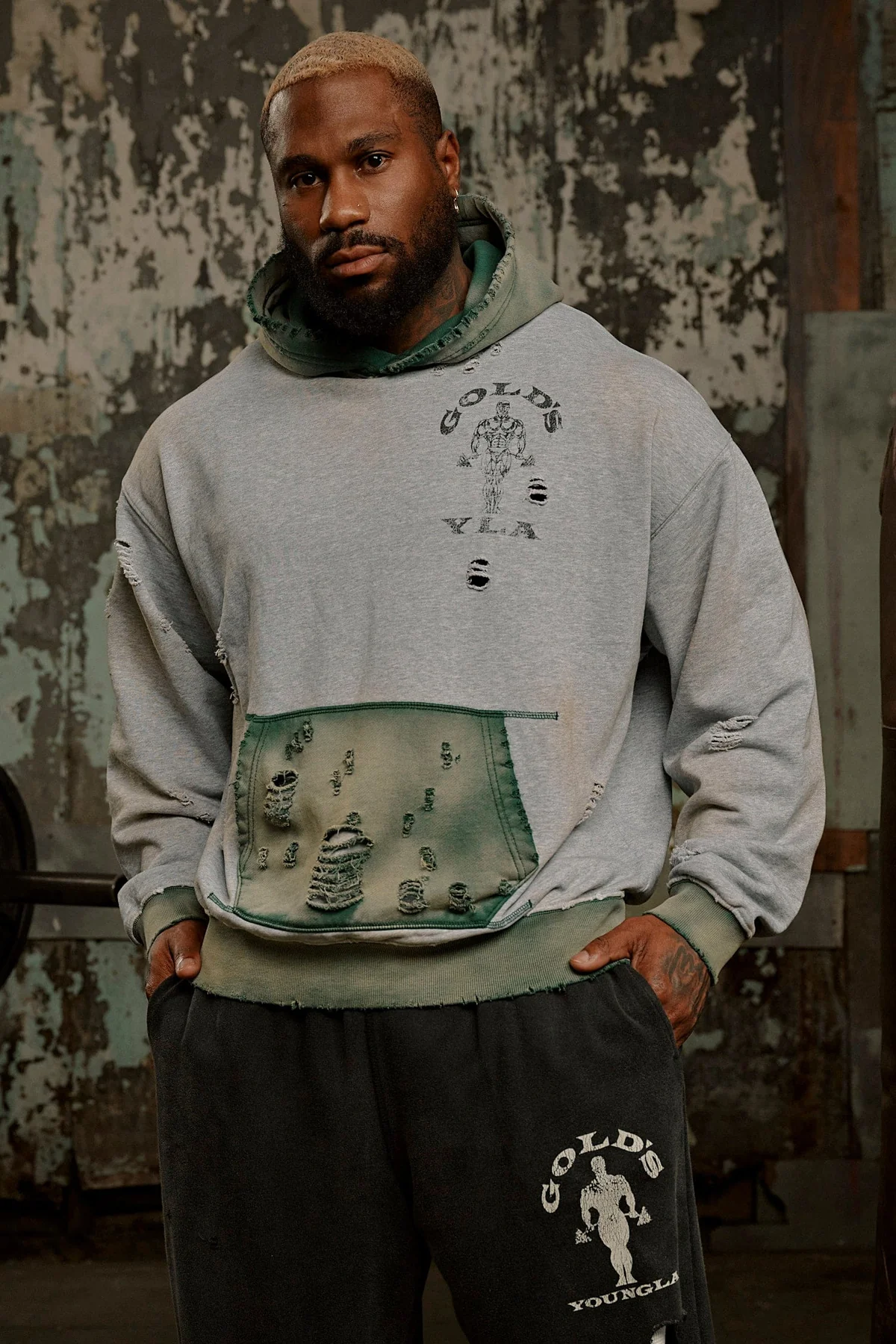 5168 - GOLD'S IRON LEGACY DISTRESS HOODIES