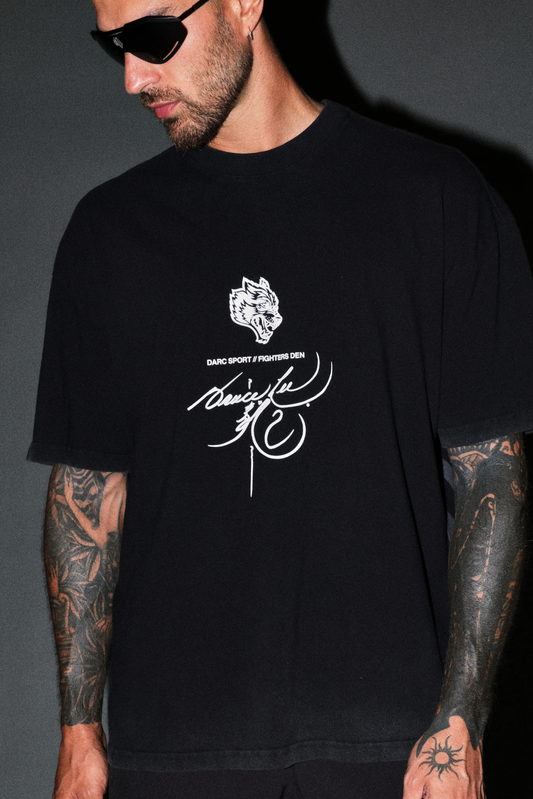 BRUCE LEE FLAME PREMIUM OVERSIZED TEE IN BLACK