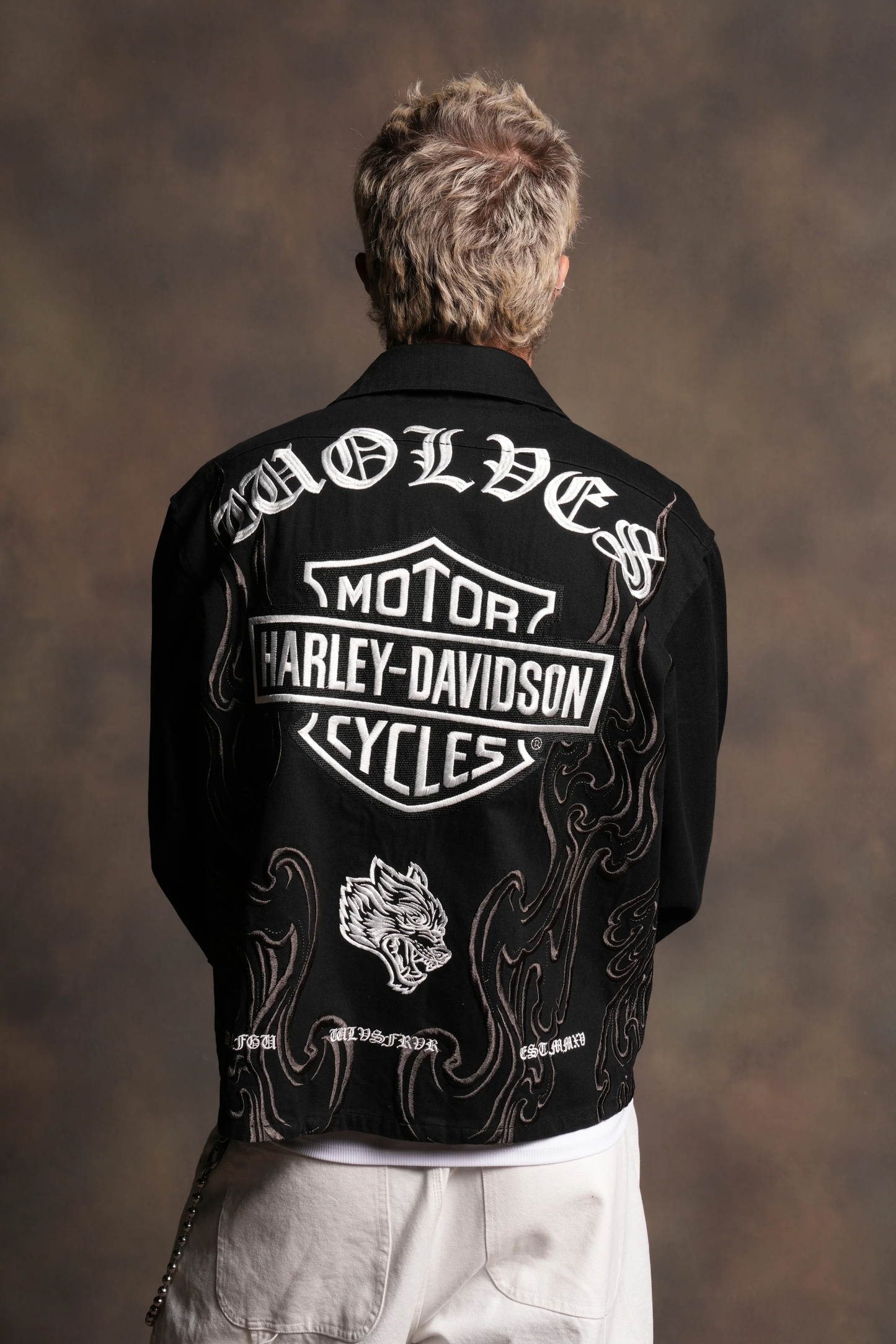H-D WOLVES INFERNO LS VINCE SHIRT IN BLACK