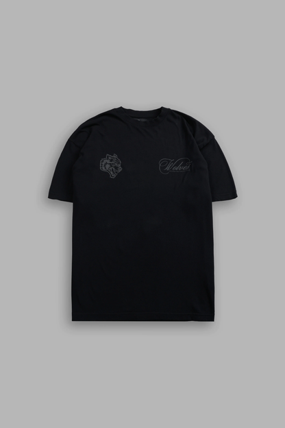 NOCTURNE BLOOM PREMIUM OVERSIZED TEE IN BLACK