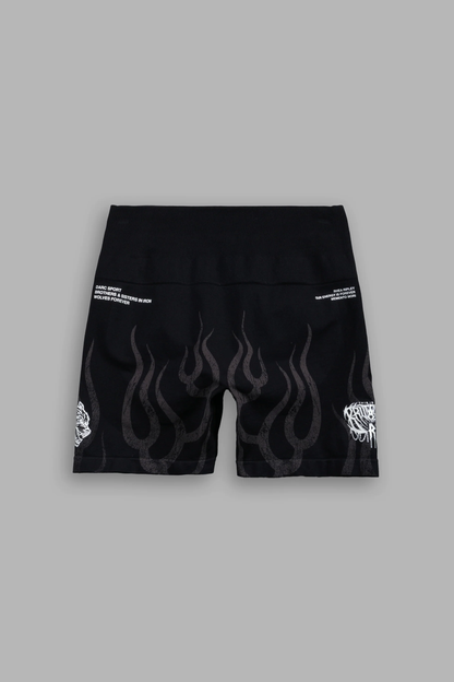 HELLFIRE "STELLA" SOFT SEAMLESS SHORTS IN BLACK