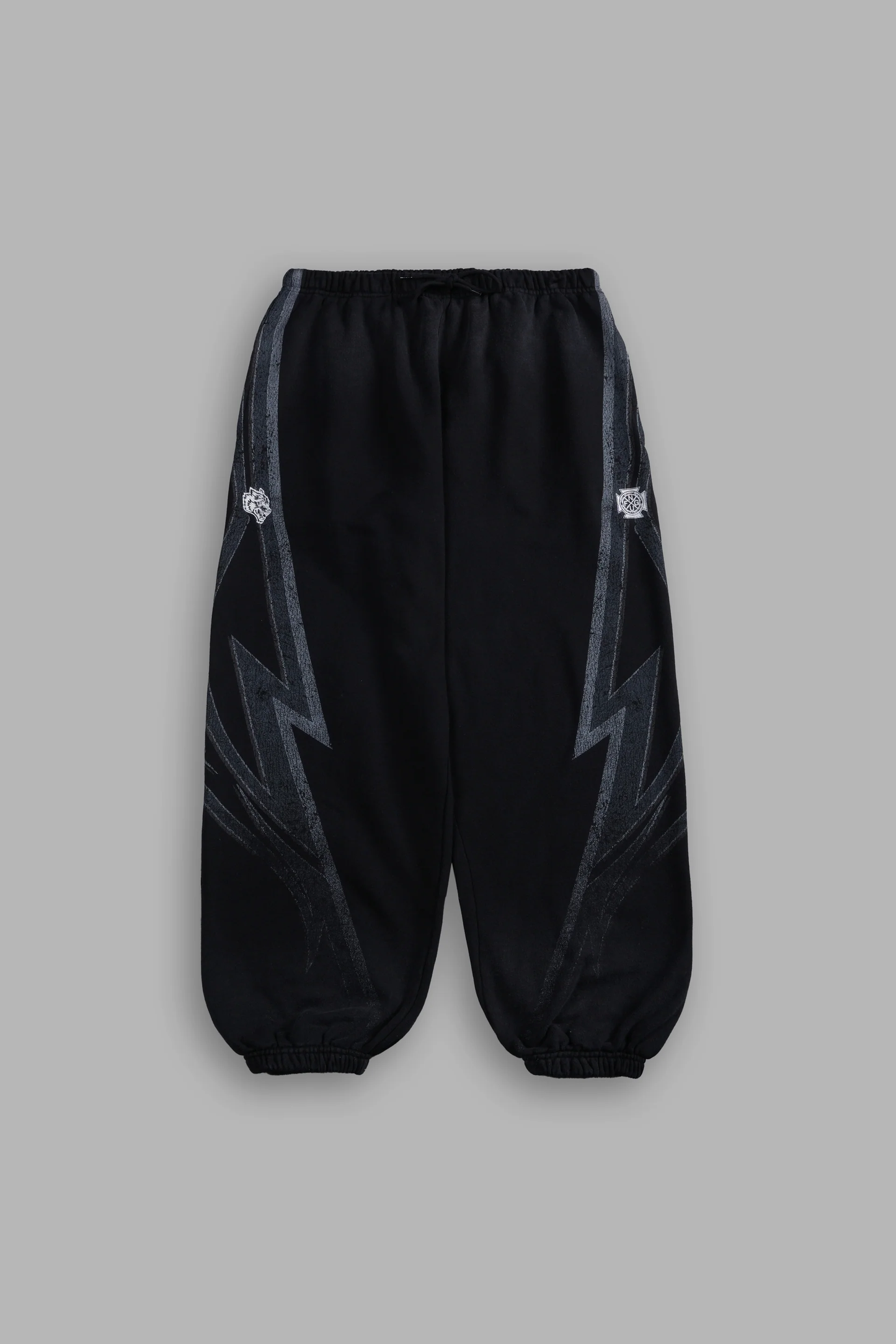 REAL RECOGNIZE REAL UNISEX LOUNGER SWEAT PANTS IN BLACK DRIFT WASH