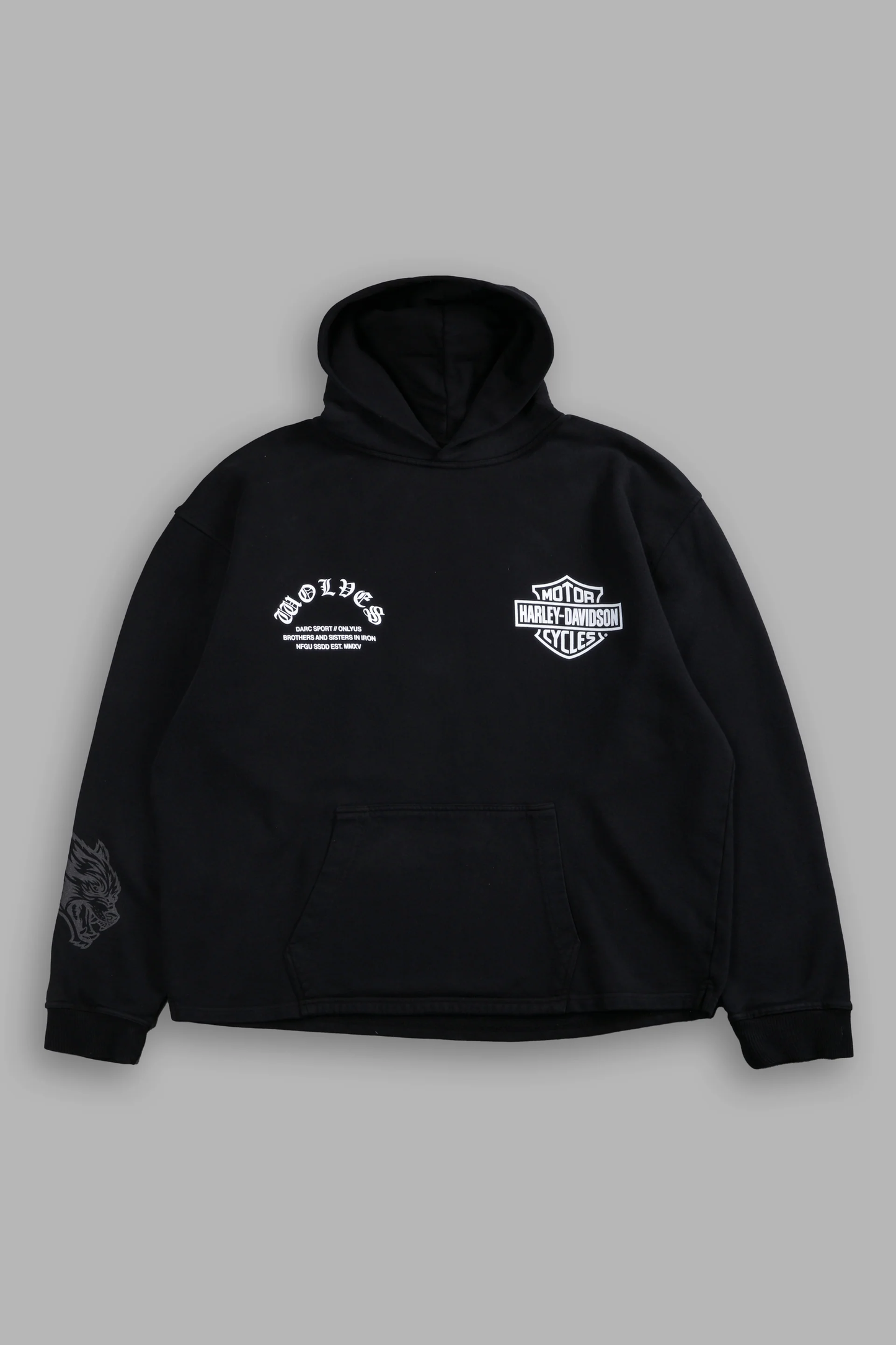 IRON LIGHTNING "MOATY" HOODIE IN BLACK DRIFT WASH