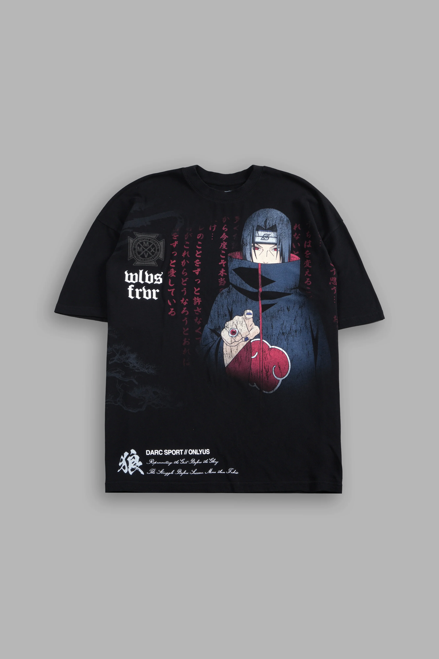 AKATSUKI ITACHI "SIDE-BY-SIDE" SERIES PREMIUM TEE IN BLACK
