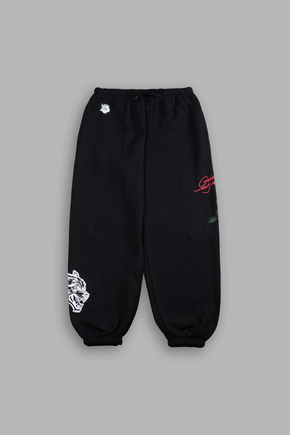 SIN AGAIN UNISEX LIGHTWEIGHT LOUNGER SWEAT PANTS IN BLACK