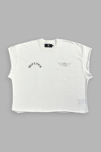 DARC CREED GRUNGE CUT-OFF TEE IN CREAM