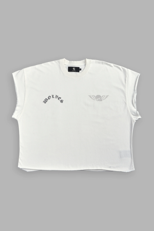 DARC CREED GRUNGE CUT-OFF TEE IN CREAM