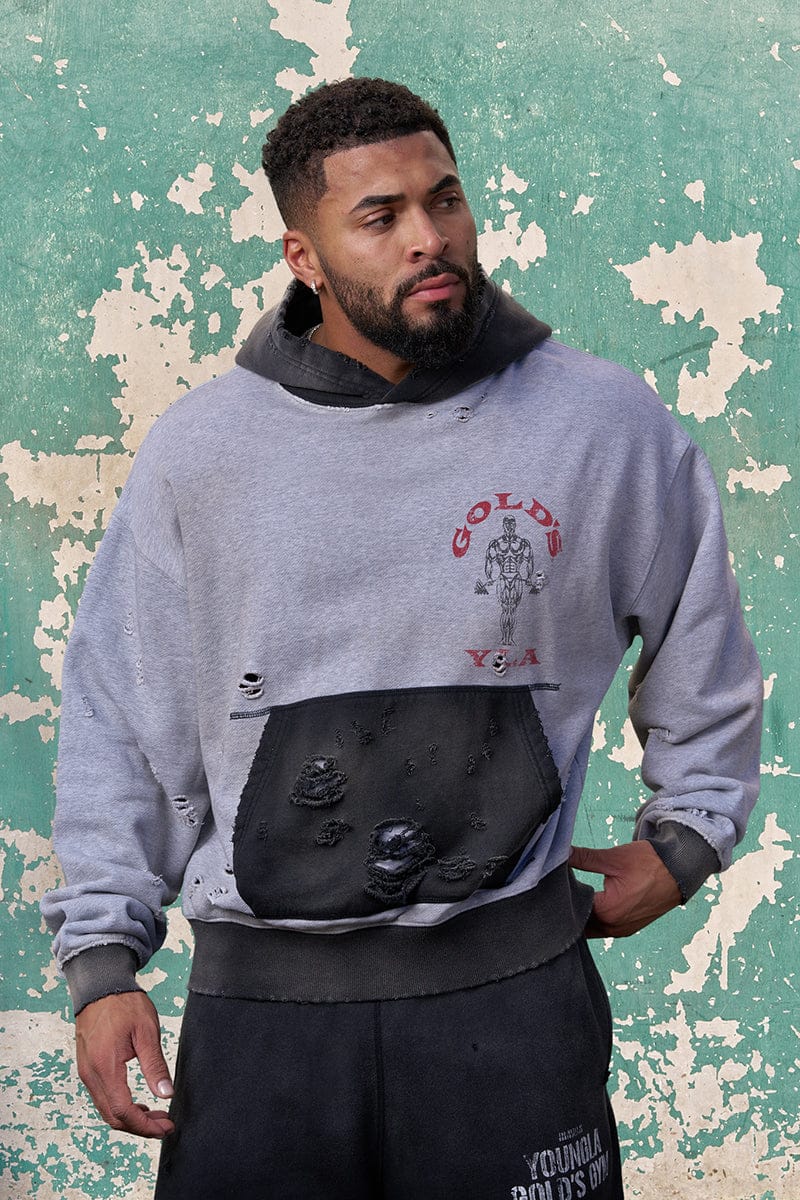 5168 - GOLD'S IRON LEGACY DISTRESS HOODIES