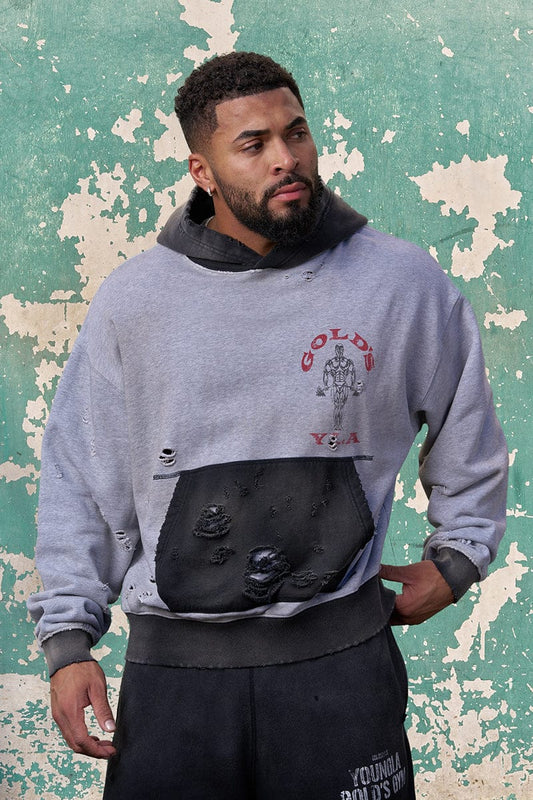 5168 - GOLD'S IRON LEGACY DISTRESS HOODIES