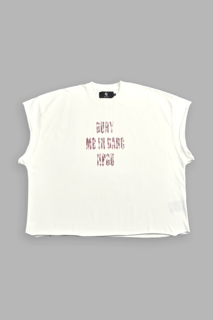 BURY ME IN DARC FOREVER GRUNGE CUT-OFF TEE IN CREAM