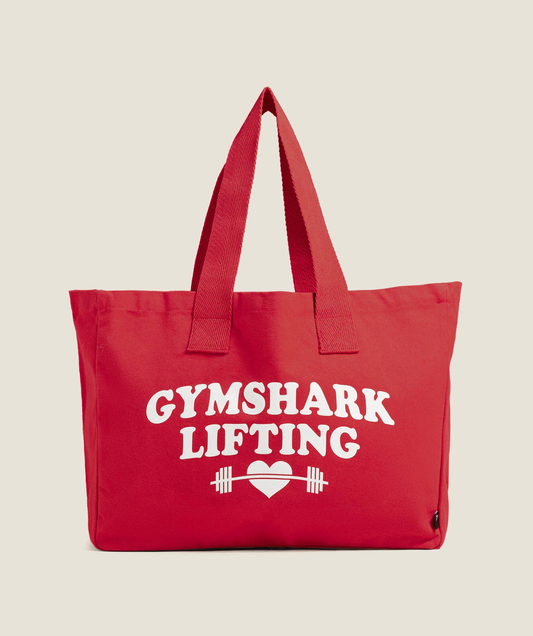 LOVE LIFTING GRAPHIC TOTE BAG - CONDITIONING RED