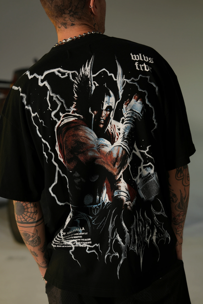 GOD OF THUNDER "PREMIUM" OVERSIZED TEE IN BLACK
