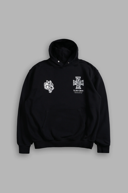 IRON WOLF PACK "PIERCE" HOODIE IN BLACK