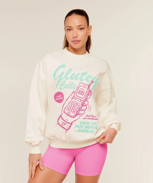 GLUTEY CALLS GRAPHIC SWEATSHIRT