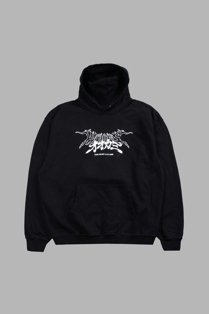 SAMURAI AND THE WOLF PIERCE HOODIE IN BLACK