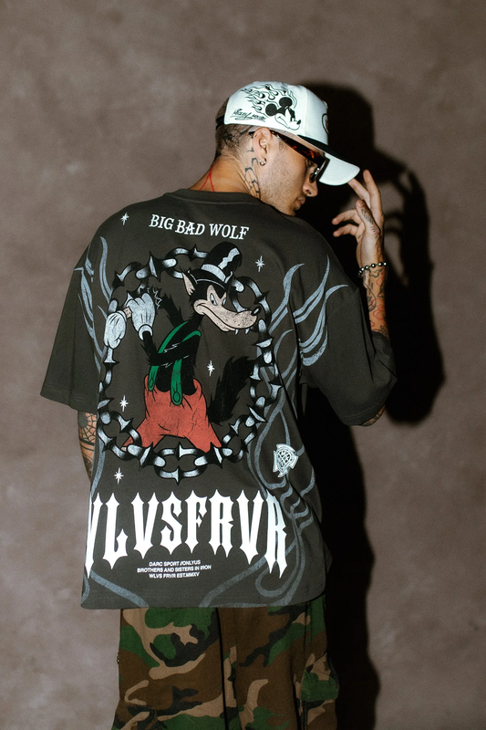 BIG BAD WOLF FOREVER PREMIUM OVERSIZED TEE IN WOLF GRAY