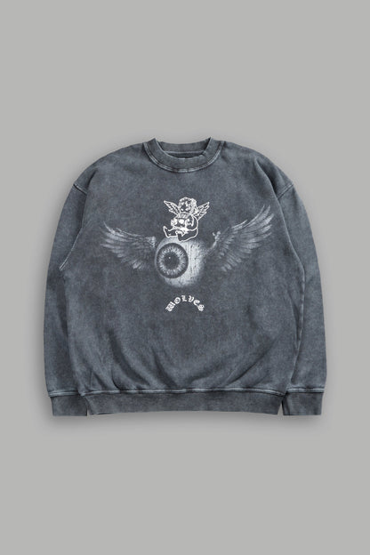 FLIGHT CLUB LONDON CREWNECK IN WOLF GRAY
