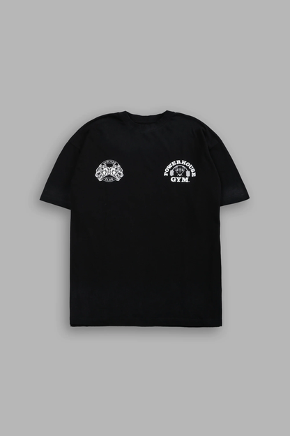 POWERHOUSE HESH PREMIUM OVERSIZED TEE IN BLACK DRIFT WASH