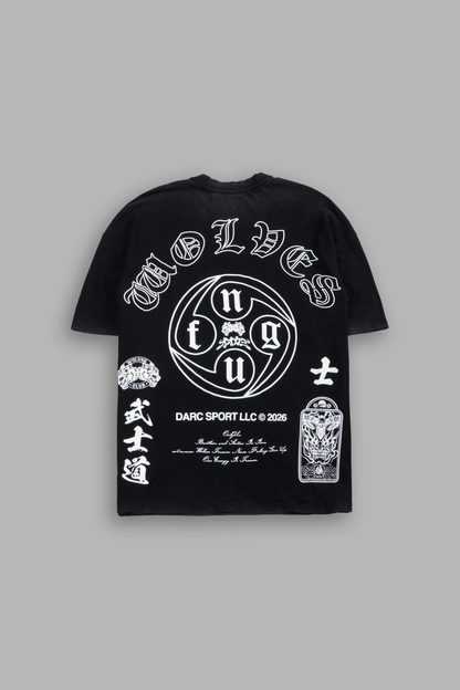 KAZOKU OKAMI PREMIUM OVERSIZED TEE IN BLACK