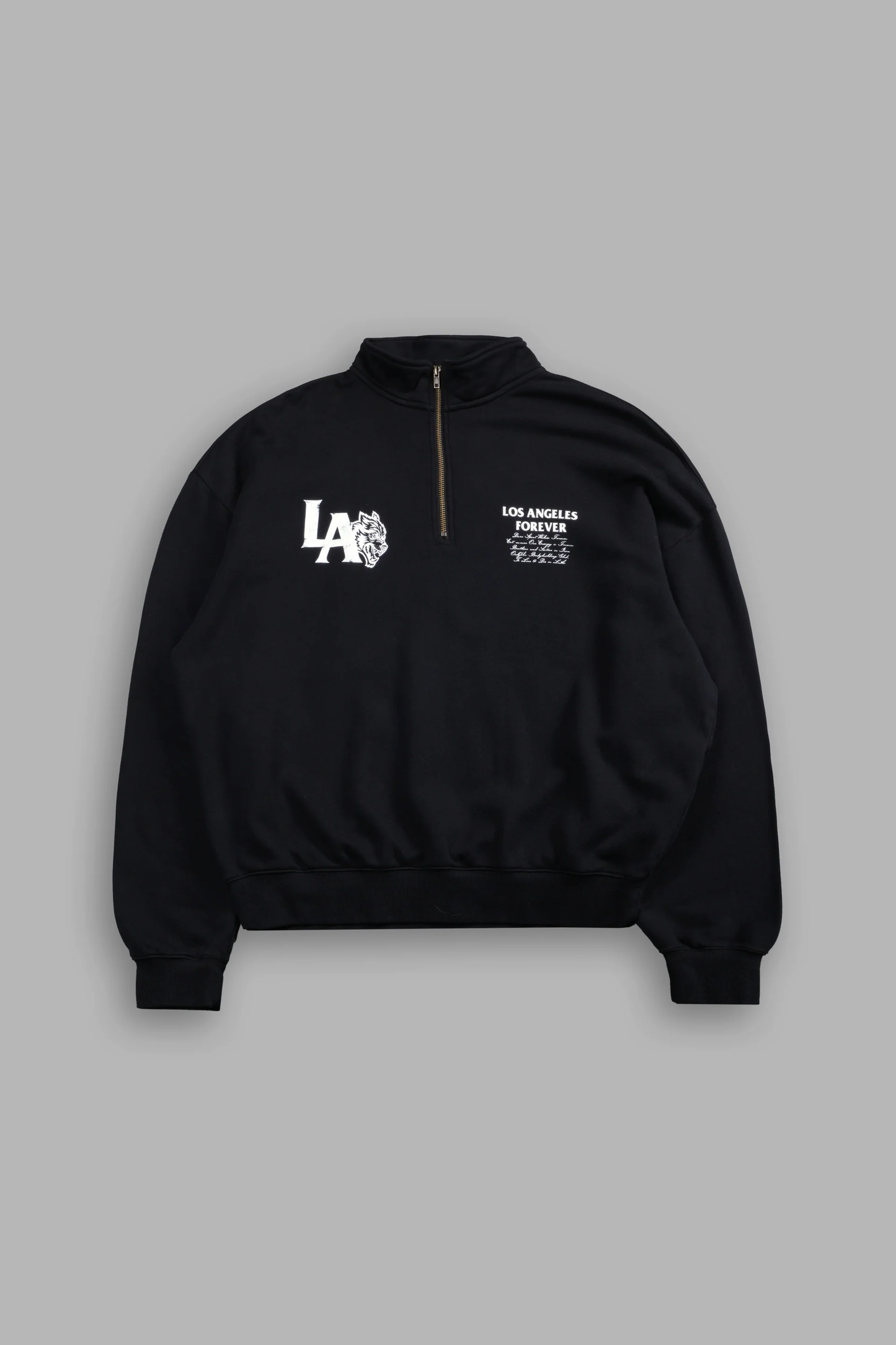 LA WOLVES V2 DUKE 1/4 ZIP MOCK NECK IN BLACK