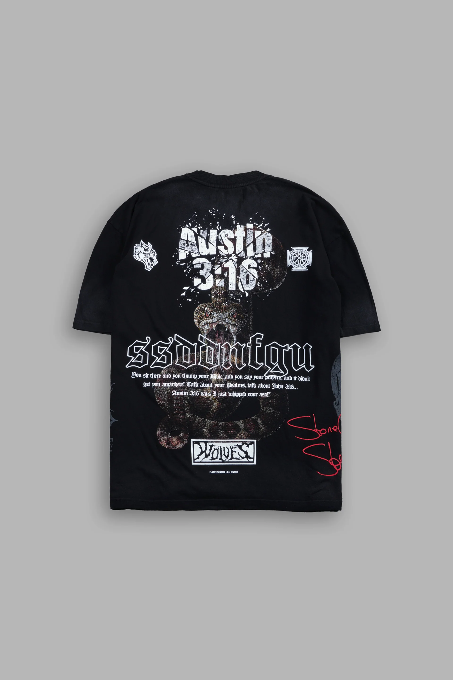 RAISE HELL PREMIUM OVERSIZED TEE IN BLACK DRIFT WASH
