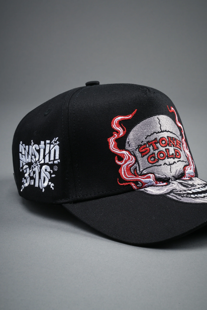 STONE COLD BIG SKULL 5 PANEL HAT IN BLACK