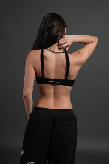 DUAL "EVA" TRIANGLE BRALETTE IN BLACK