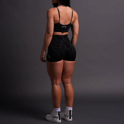 CHOPPER EVERSON SEAMLESS "VALENCOURT" SHORTS IN BLACK SYMBIOTE WEB V2