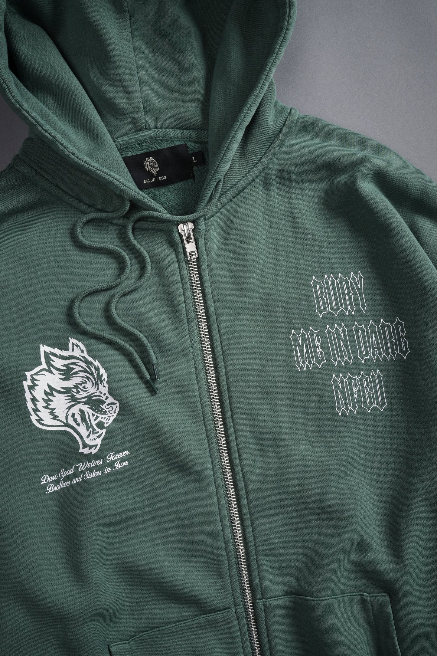 BURY ME IN DARC NFGU V2 "CHAMBERS" ZIP HOODIE IN HUNTER GREEN