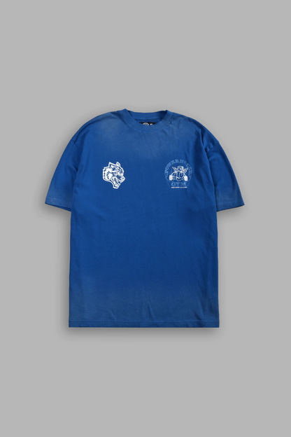 POWERHOUSE OF THE CHERUB UNISEX PREMIUM OVERSIZED TEE IN DARC COBALT DRIFT WASH