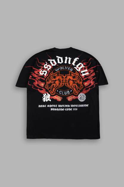 WOLVES CLUB ONI INFERNO PREMIUM OVERSIZED TEE IN BLACK