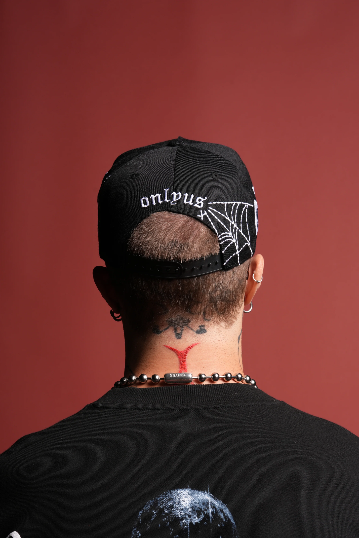 WEBBED A FRAME SNAPBACK IN BLACK