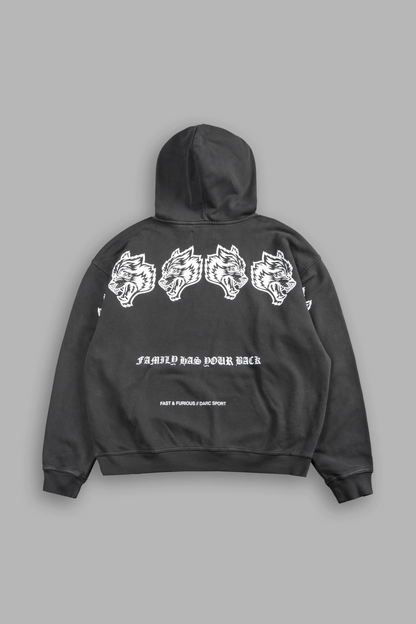 FAMILY HAS YOUR BACK PIERCE HOODIE IN WOLF GRAY